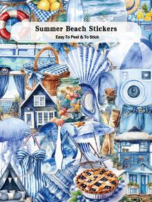 50pcs Summer Beach Stickers For Laptop Case Diary Notebook Room Desktop Decor DIY Transparent Stickers - Multicolor - View 8