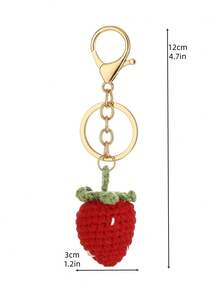 1个DIY手工创意水果钥匙扣，手工编织草莓、柠檬、香蕉、西瓜钥匙圈，创意礼物，适合送给爱人、朋友、女友，节日、手机、汽车配件、派对小礼物 - 彩色 - 查看 12