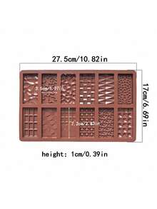1pc Silicone Chocolate Mold, Non-Stick Square Grid Baking Tray, Suitable For DIY Chocolate, Waffle, Fondant Cake Decoration - Kitchen & Candy Making Tool - Multicolor - View 7