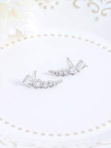 925纯银立方氧化锆耳钉，经典低敏耳钉，优雅珠宝礼品，适合女性日常佩戴