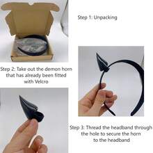 Women Headband With 3D Devil Horns 3d Lightweight Devil Horns Headband - SBlack - 查看 8
