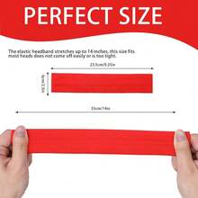 Workout Headbands Non Slip Headband Sport Headbands Sweatbands Elastic Sport Hair Bands For Sports Travel Indoor Fitness Gym - 紅色的 - 查看 4