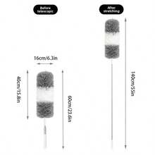 1pc Extendable & Detachable Ultra-Fine Fiber Ceiling And Fan Duster, Dust Brush, Home Ceiling Dust Cleaning Tool For Sweeping Walls, Ceilings, Kitchen, Living Room, Bedroom, Hallway - Gray - View 8