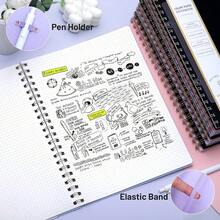Yoment Graph Paper Notebook Spiral Notebook 8.5 X 11 A4 Large Grid Paper Notebooks, 100 GSM Thick Graph Paper, Plastic Cover Graphing Notebook For Work Schoolsss Engineering, A4 Purple - E-graph-a4EGraphA4 - View 5