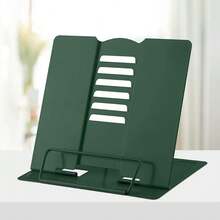 Honagu Metal Desk Book Holder, Adjustable Hands Free Holder For Cookbooks, Documents, Music Books, Textbooks, Tablets, Ipad (Military Green) - 軍綠色 - 查看 2