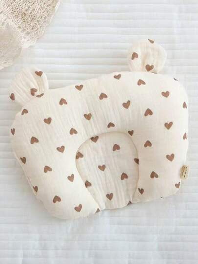 1pc Heart-Shaped U-Neck Baby Anti-Tilt Shaping Pillow, Breathable Soft Neck Support Pillow, All Season, Washable, 20*25cm