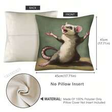 Modern Opossum Print Pillow Cover, 18x18 Inch, Farmhouse Decor With Single-Sided Animal Design, Envelope Closure & Machine Washable For Living Room, Bedroom, Sofa, Bed, Car, Bedroom Accent, Farmhouse Style, Polyester Pillowcase - 樣式 3 - 查看 7