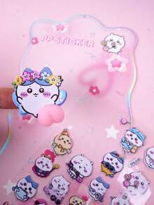 可爱贴纸，创意高档Usaqi Xiaoba DIY手册装饰贴纸，卡通贴纸，水杯装饰贴纸，儿童贴纸，礼物装饰贴纸（部分款式可能存在色差，随机发货） - 彩色 - 查看 4