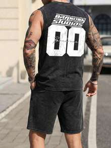 Retro Dark Men's Wash Water Worn Out Vest