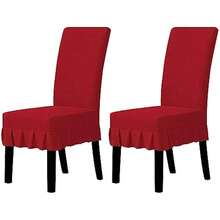 Easy-Going Dining Chair Covers Stretch Parsons Chair Slipcover With Skirt Chair Covers For Dining Room Restaurant Banquet (2 PCS, Light Gray) Local Shipping - 紅色 - 查看 1