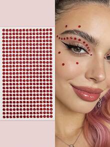 375颗4毫米纯色自粘水钻贴纸，水晶发饰，钻石脸部宝石，适用于DIY工艺品和艺术项目，嘉年华，情人节，万圣节，圣诞节礼物，母亲节，派对，音乐节，面部毛发指甲装饰水钻贴纸 - 彩色 - 查看 20