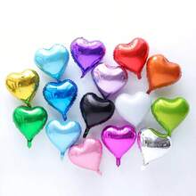 10pcs 10-Inch Heart Shaped Foil Balloons, Suitable For Valentine's Day, Baby Shower, Birthday Party, Wedding Decoration, Air Balloons - Multicolor - View 4