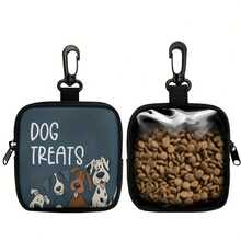 1pc Dog Print Dog Treat Bag, Pet Training Set With Hook And Zipper - Pet Poop Bag, Small Dog Pet Training Walking Bag - Multicolor - View 14