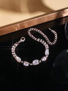 4pcs Necklace, Earrings, Bracelet Jewelry Set, Suitable For Women, Applicable For Party, Bridal Attire And Wedding Occasions