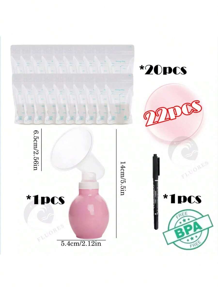 Extractor Saca Materna Manual Lactancia Recolect Leche Bolsa