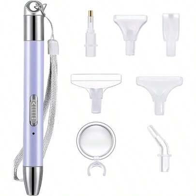 USB Rechargeable Illuminated Pen Set, Includes 6 Replacement Pen Tips & Magnifier, Suitable For Diamond Painting