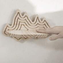 Estante flotante de madera para pared, creativo, con forma de montaña, para plantas, libros y mucho más. - Blanco - Ver 3