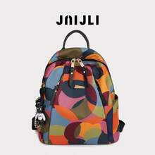 JNI JLI Multicolor Pattern Backpack Purse Women Stylish Handbag Cross Body Bag Travel Essential Casual Daily Use Bags Vintage Sling Bag Summer Fashion Handbags Mini Purses Practical Shoulder Bag Decorative Charm Backpack Ladies Daily Purse Versatile Crossbody Shoulder Bag Spacious Nylon Handbag Must-Have Outfit Accessory Everyday Use Fashion Purse Adjustable Strap Shoulder Bag - Blue - View 7
