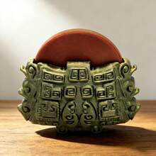 Time Machine Signal Receiver Decor – 3D Printed Ancient Style Replica With Rotatable Wheel, Xun Qin Ji Dual-Use Fridge Magnet & Desk Ornament, Collectible Gift For Drama Fans Home Office Decor - Khaki - View 6