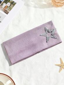 1 pièce Bandeau polyvalent et décontracté avec étoile pour femmes, accessoire de mode pour usage quotidien, sport, maquillage, entraînement, course à pied, yoga. Bandeau de sport et foulard de tête - Multicolore - Voir 30