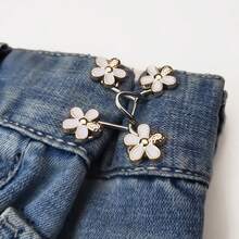 4件装锌合金心形可调节牛仔裤腰带 - 优雅简约金属牛仔裤纽扣，适用于女士裤子，腰部调节器，无需缝纫即可快速贴合，适合女性全年日常穿着 - 彩色 - 查看 5