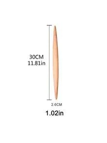 1pc Beige Multifunctional Wooden Rolling Pin, Suitable For Baking, Dumplings, Noodles, Etc. - Multicolor - View 2