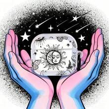 1个斋月日月图案 Pro 3保护套，适用于 Pro 2/3、3无线蓝牙4/3耳机，柔软耳机套 - 黑與白 - 查看 8