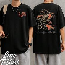 Korn Gothic Nu Metal Rock Band T-Shirt, International Music, Unisex, Men's And Women's, 100% Cotton, Top Premium Streetwear, New Release, Immediate Shipping, Various Colors!! Plus Size - 黑色 - 查看 1