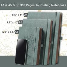 ZXHQ A4 360 Pages Lined Journaling Notebooks With Pen, Journals For Women Men Writing Notebook, Brown Edge, Hardcover, A4 Size 8.5'' X11'' Grey - 高級灰A4 - 查看 3