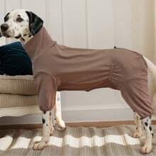 1pc Pet Jumpsuit, Warm & Cute Dog Pajamas, Fashion, Autumn/Winter, Pet Clothes, Solid Color, Striped, Soft & Cozy Pet Winter - Multicolor - View 7