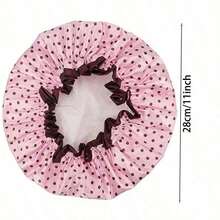1pc Shower Cap, Women's Reusable Waterproof Elastic Shower Cap, Suitable For Long Hair Home Bathroom Decor Fall Decor Back To School - Multicolor - View 3