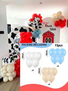Bộ 115 bóng bay trang trí chủ đề nông trại, bao gồm bóng bay cao su họa tiết bò màu xanh và đỏ, thích hợp cho tiệc sinh nhật, cuộc thi cao bồi, tiệc cao bồi miền Tây, trang trí tiệc mừng em bé, trang trí chuồng trại và động vật. - Nhiều màu - Xem 12