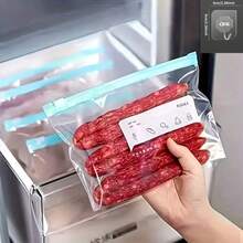 三种尺寸的自封食品保鲜袋，适用于新鲜农产品、谷物、蔬菜和肉类，厨房收纳用品及配件 - 彩色 - 查看 11