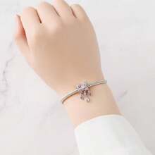 Cute Panda Animal 925 Sterling Silver Charms For Bracelets And Necklace Dangle Pendants Butterfly Elephant Dog Bead Jewelry Present For Women Family Friends - 粉紅色寶石蝴蝶 - 查看 6
