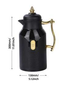 1 Large Capacity Insulated Water Bottle, Gold-Plated Style Teapot, Coffee Pot, Hot Water Bag, Press-Type Glass Inner Container Insulated Bottle - Gold-plated Coffee Pot - View 7