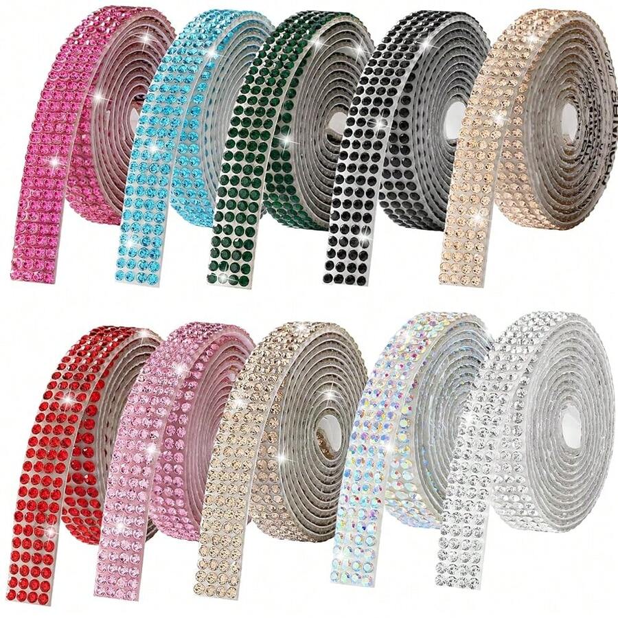 Bedazzling Strips, 10-Yard Rhinestone Ribbon Se- Adhesive, 10-Rolls ...