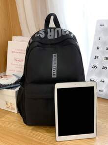 Large Capacity Double-Shoulder Bag Classic Big Backpack - Black - View 3