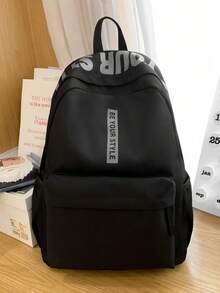 Large Capacity Double-Shoulder Bag Classic Big Backpack - Black - View 6