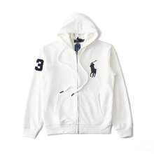 Polo Ralph Lauren Unisex Full-Zip HoodieSweatshirt , Fashion Hoodies & Sweatshirts, Drawstring Hoodies Pullover Sweatshirts Casual Long Sleeve Shirts - 白色 - 查看 14