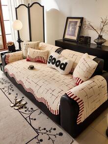 Luxury Plush Sofa Cover - Thick, Warm, Anti-Slip, Suitable For Living Room, Office, Bedroom Decor - Machine Washable, Fits Single To 4-Seater Sofa - Red - View 4