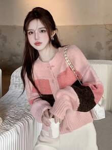 Women Lightweight Cardigans - Pink - View 4