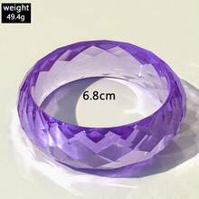 1PC Simple Semi-Transparent Iridescent Gentle Purple Bracelet For Women Fashion Laser Resin Exaggerated Hand Jewelry Party Banquet Holiday Gift - 31618-bra-bp - Xem 4