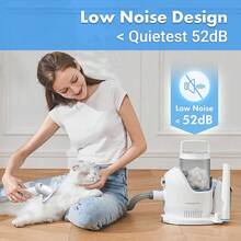 P2 ProKit de aseo para perros, succin al vaco para aseo, 99 cabello, 5 herramientas de aseo probadas, cubo de basura de gran capacidad de 2 litros para perros, gatos y otros animales - Azul - Ver 4