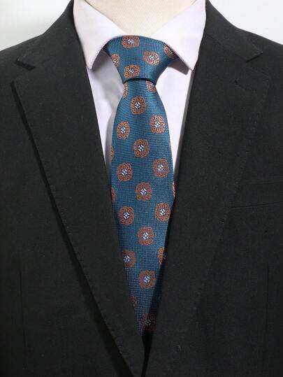 1pc Fashionable Casual Men's Floral Pattern Necktie, Comfortable & Versatile For Daily, Commuting, Party, Banquet Matching