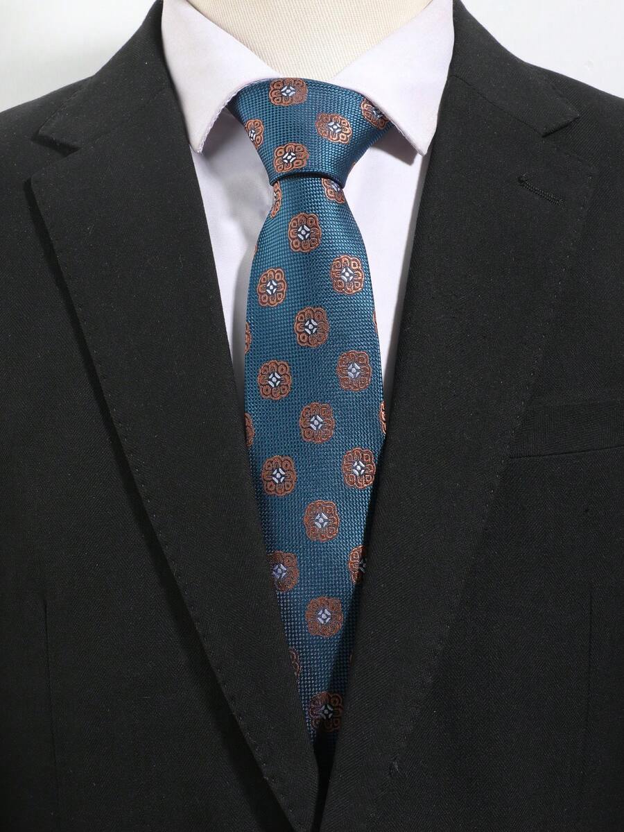 1pc Fashionable Casual Men's Floral Pattern Necktie, Comfortable & Versatile For Daily, Commuting, Party, Banquet Matching - A - View 1