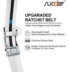 TendenciaCinturón Hombre Cuero Piel Cinto De Vestir Hebilla AjustableCalidad premium - Blanco - Ver 2