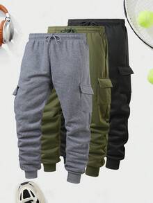 Men's Cargo Pants With Multi-Pocket Design, Comfortable Fit, Perfect For Daily Wear. - Grey - View 2