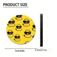 2026新款可爱防滑黄鸭汽车杯架垫套装 - 时尚眼镜造型，安装简便，是轿车、SUV和卡车必备的汽车内饰装饰配件！这些趣味杯垫不仅为您的爱车增添乐趣，还能有效防止杯子滑动，是驾驶员的理想之选。 - 多色 - 查看 9