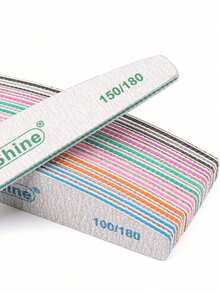 3 pezzi/5 pezzi/10 pezzi Lime per unghie professionali, extra spesse 80/100/150/180/240/320 grit, adatte per manicure e lucidatura, a forma di mezzaluna con motivo a lime, accessori per arte di unghie, strumenti per la cura delle unghie per il ritorno a scuola, adatte per unghie artificiali - Multicolore - Visualizzare 3