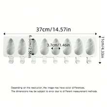 1个硅胶冰淇淋模具，带有8个独特的螺旋水滴形凹槽，非常适合DIY冰淇淋和冰棒制作，冰棒模具，易于脱模，可重复使用，冰格，冰块模具，软冰块模具，冰块模具 - 彩色 - 查看 6